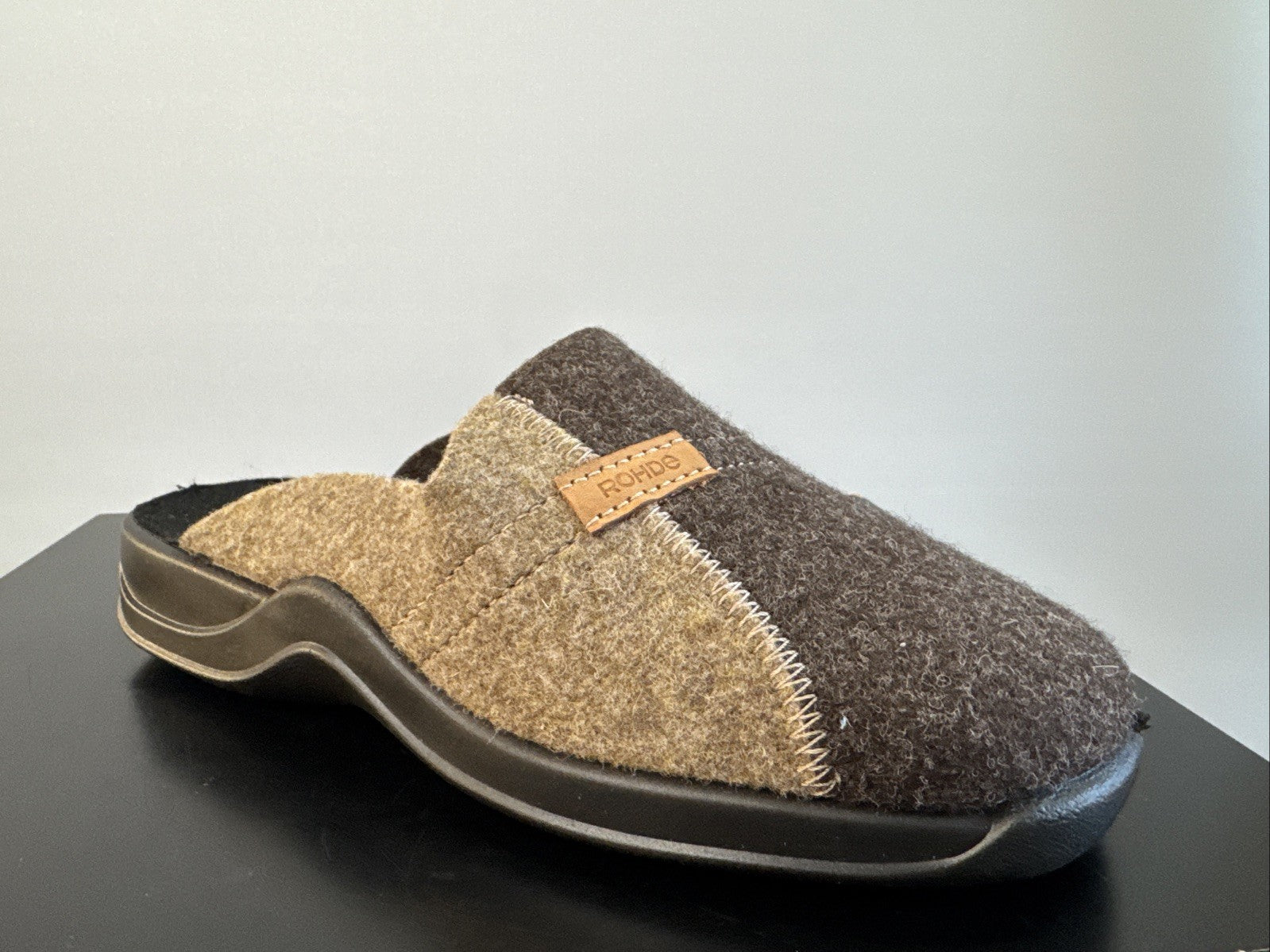 Rohde Herren Filz Pantolette Gr. 40 Mocca Pantoffel Weite G 2731