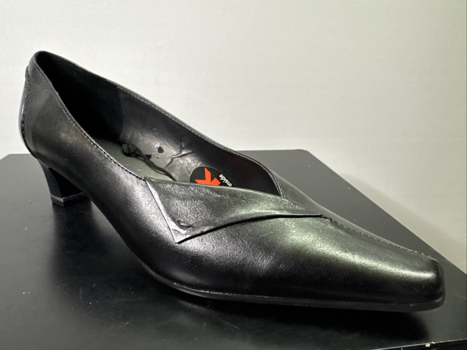 Jana Pumps  Gr. 6 Leder Schwarz Damen Absatzschuh