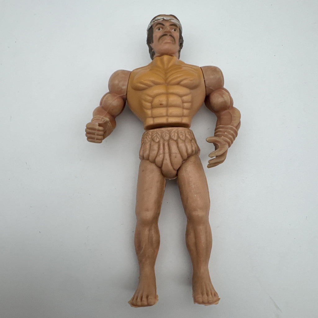 Vintage 80er 90er Jahre Actionfigur Schnurrbart Muskel Mann Spielzeug achtziger