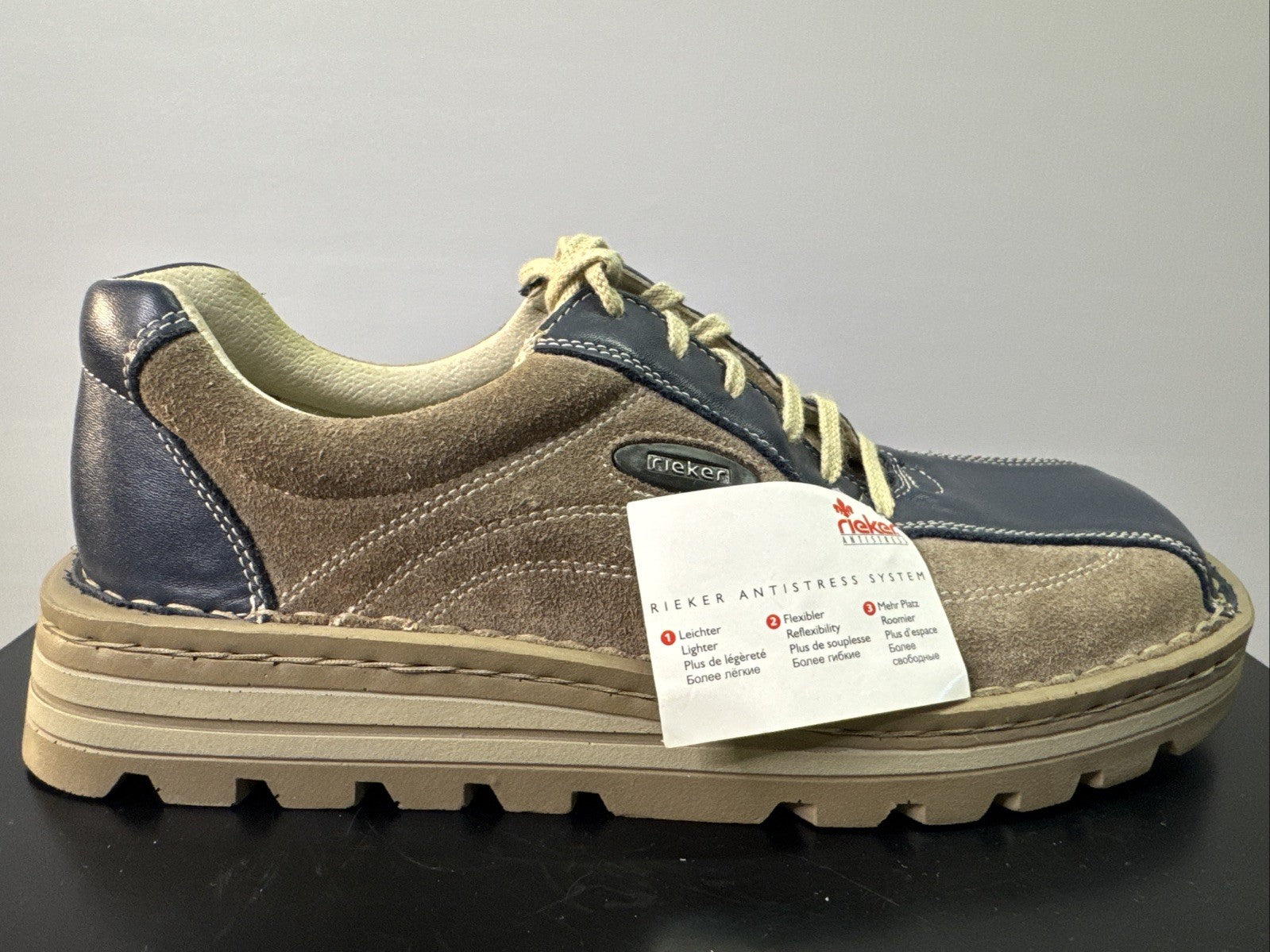 Rieker Herrenschuh Gr. 41 Braun Leder Halbschuh 