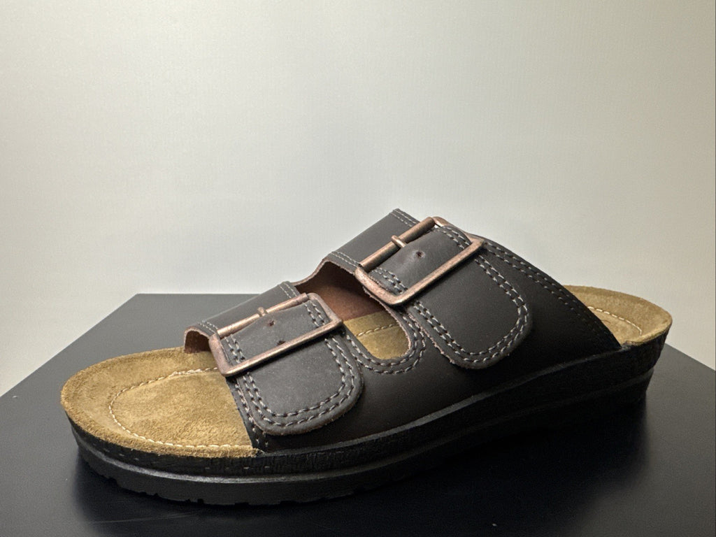 Rohde Herren Pantoletten Gr. 40 Leder Clogs Espresso 1508