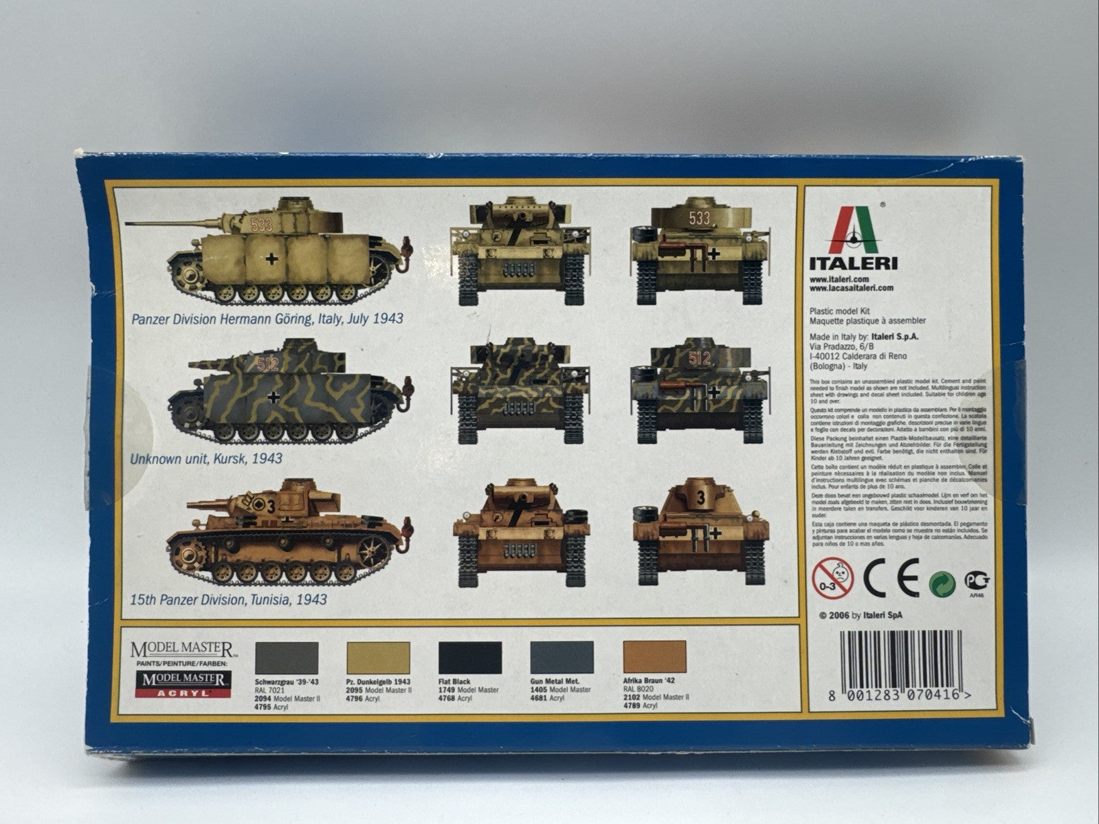 Italeri 7041 Pz.Kpfw. III Ausf. M/N 1:72 Zustand 2: Mit Lagerspuren