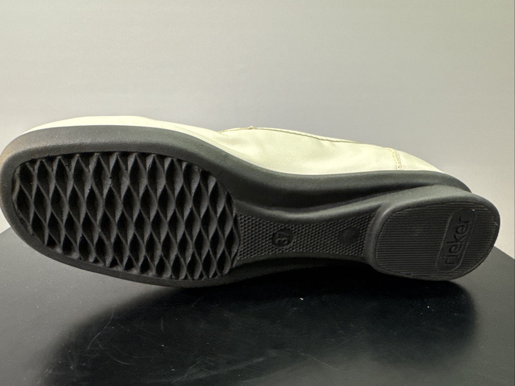 Rieker Slipper Gr. 37 Leder Weiß Damen