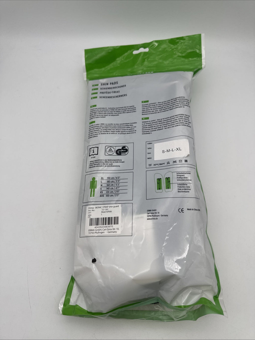 Erima Schienbeinschone Gr. L Fußball Shin Guard