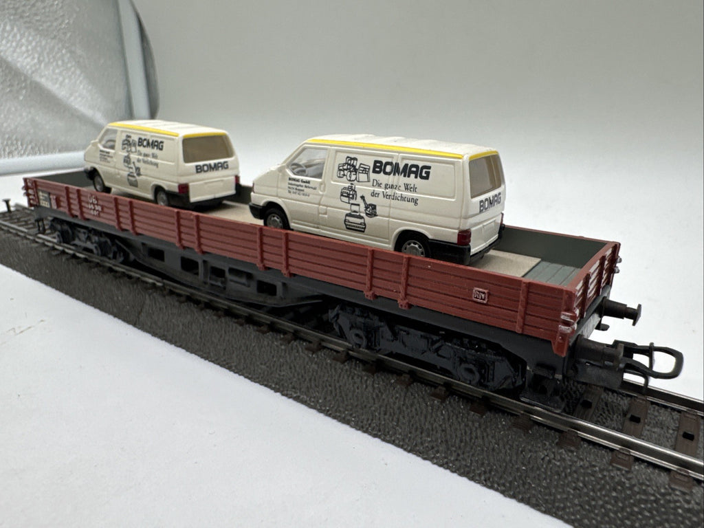 Märklin H0 Niederbordwagen 4achsig DB 496391 Mit Ladung #482