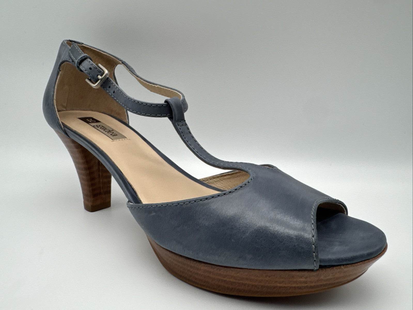 Gadea Pumps Gr. 40 Blau Leder Damen Absatzschuh