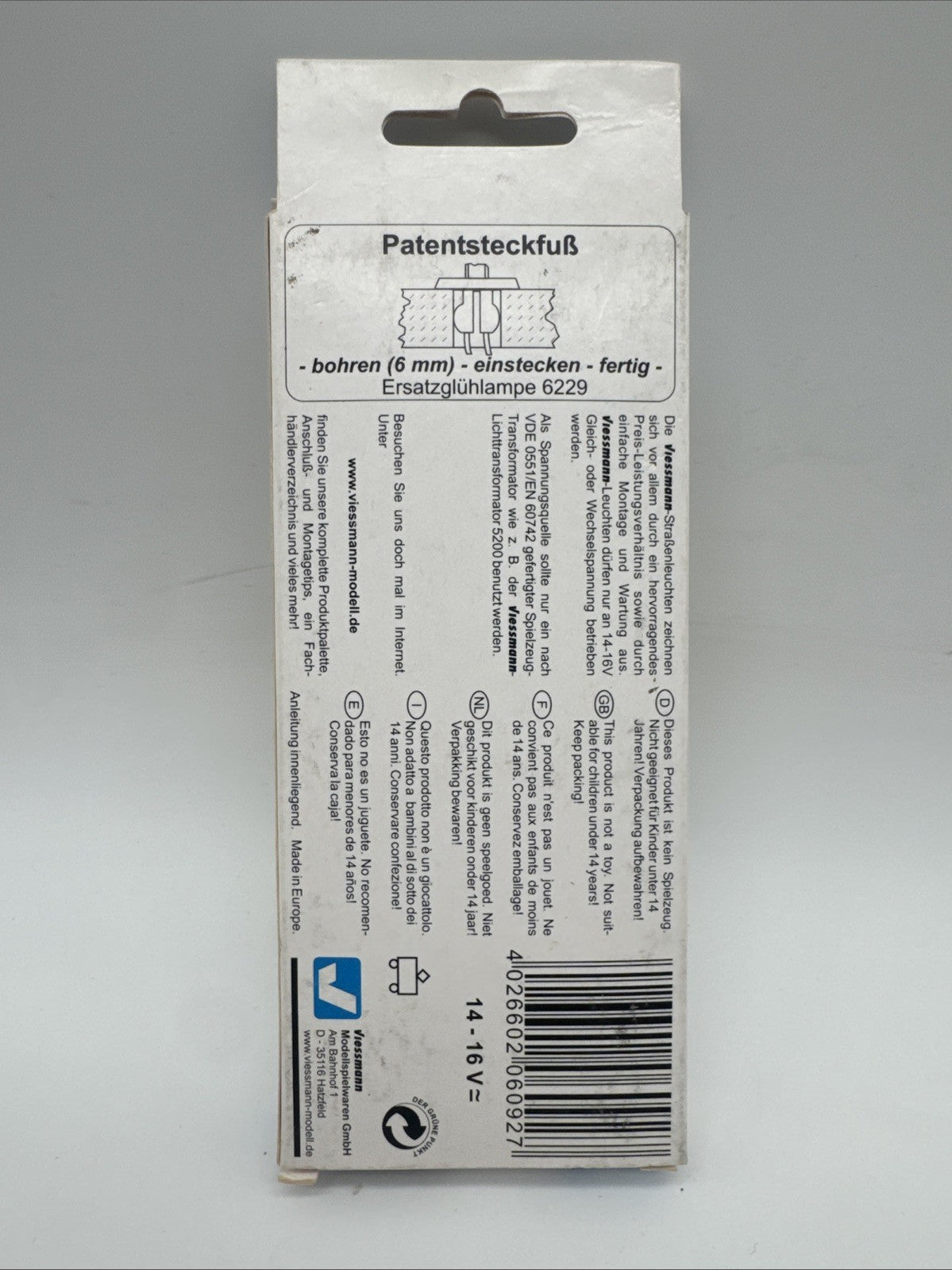 Viessmann H0 6092 Straßenleuchte OVP