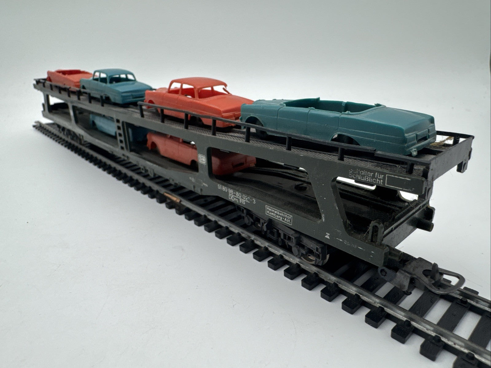 Lima H0 309054 Güterwagen Autotransportwagen teilbeladen grün 80 021-3 DDM915 DB
