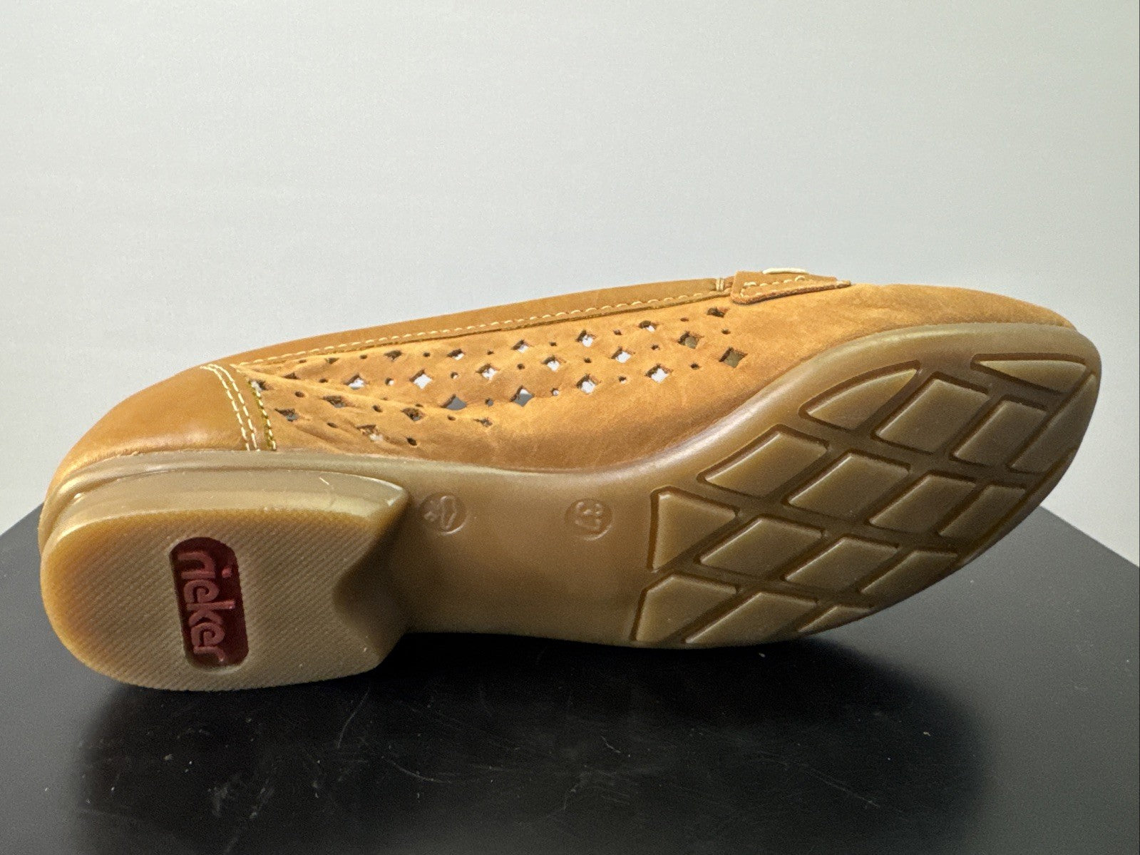 Rieker Ballerina Gr. 37 Damen Braun Leder Slip On