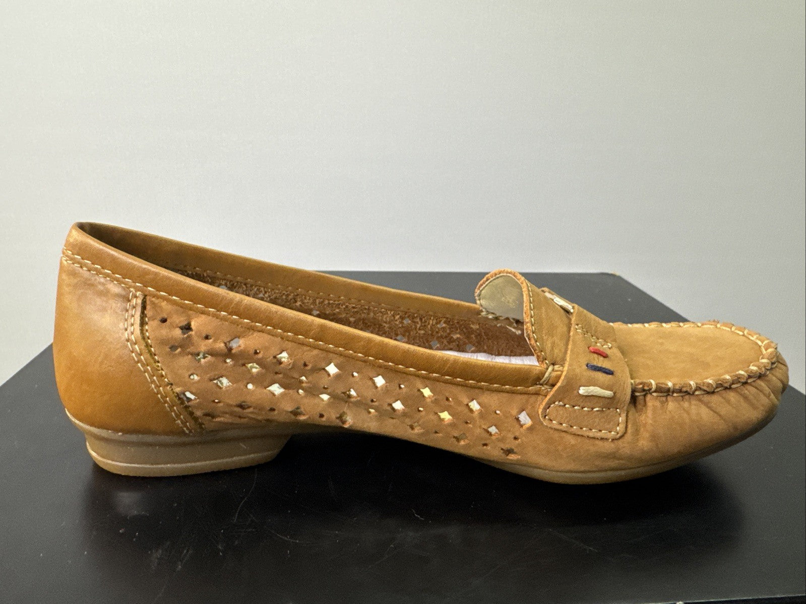 Rieker Ballerina Gr. 37 Damen Braun Leder Slip On