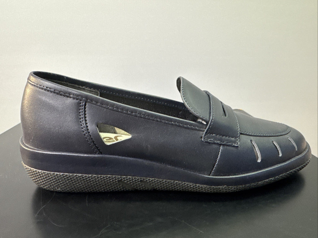 Rieker Slipper Gr. 4 Leder Blau  Damen