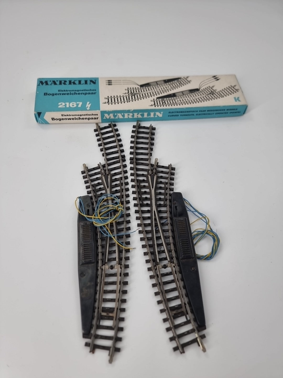 Märklin H0 2167 Elektromagnetisches Bogenweichenpaar -geprüft In OVP-