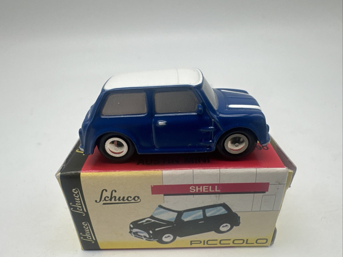 Schuco Piccolo News Austin Mini Cooper blau weiß 1:90 in OVP #6