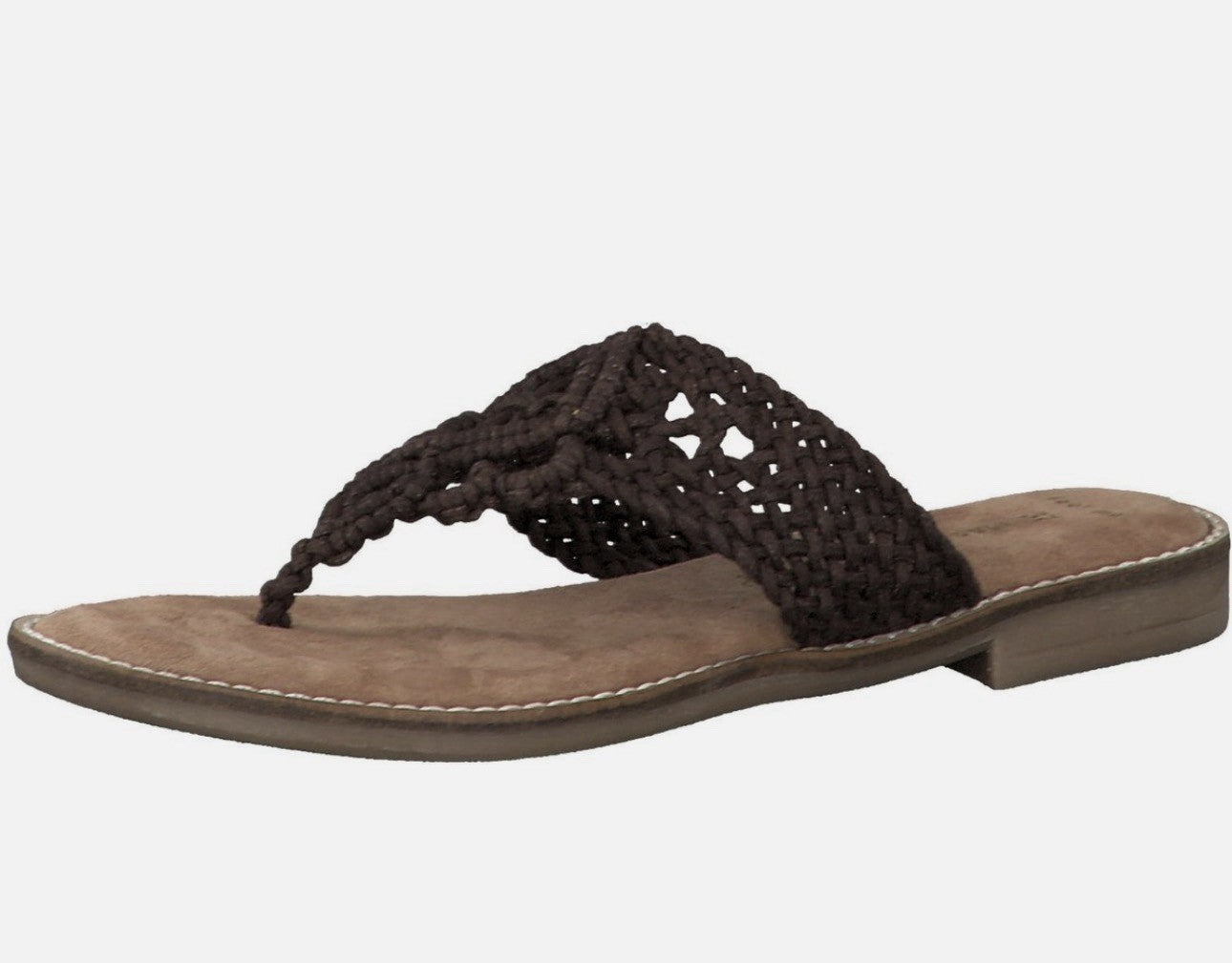 Marco Tozzi Damen Gr. 37 T-Spangen Sandalen Zehentrenner Sandalette Cafe