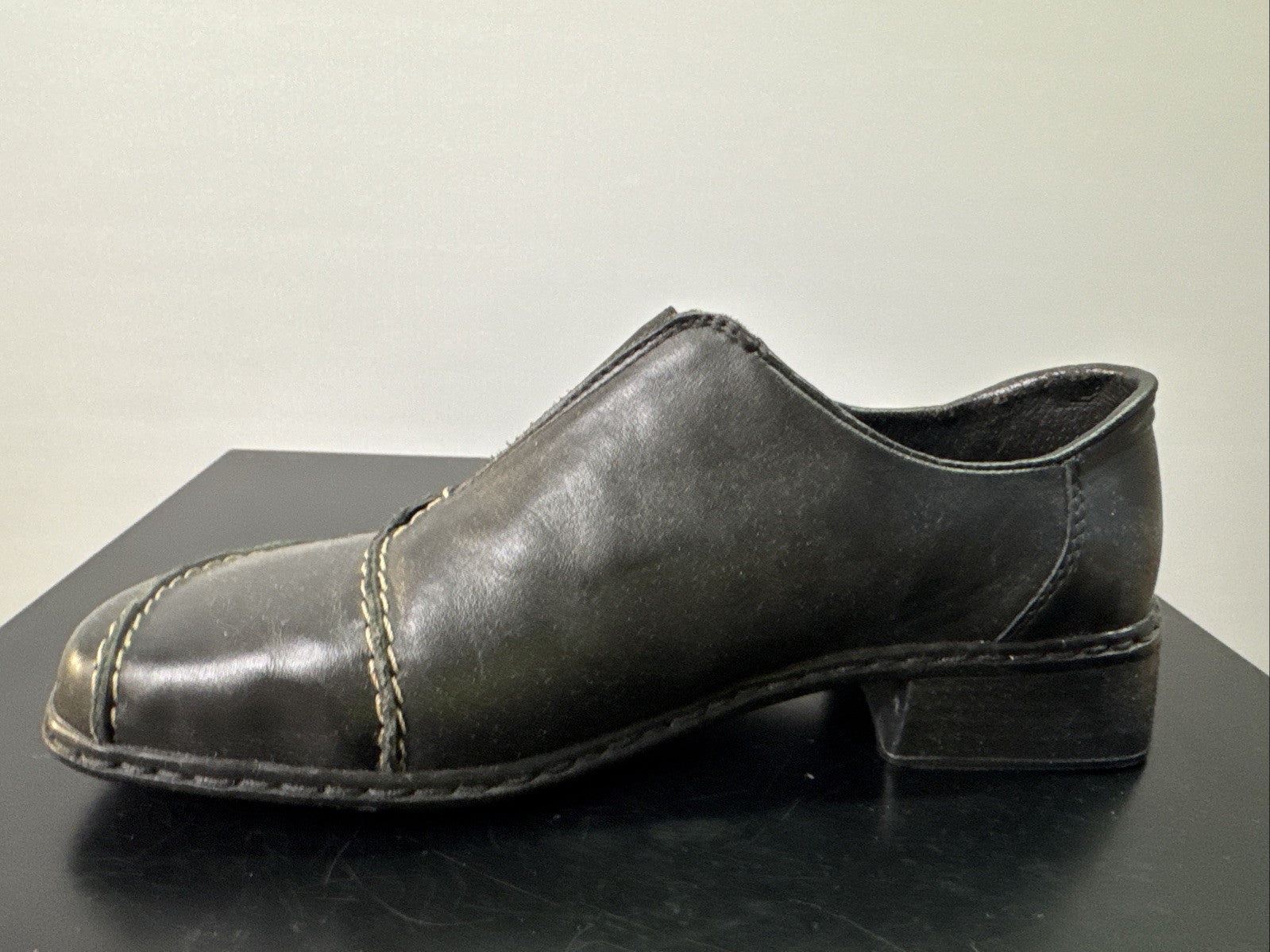 Rieker Halbschuh Gr. 37 Damen Leder Schwarz