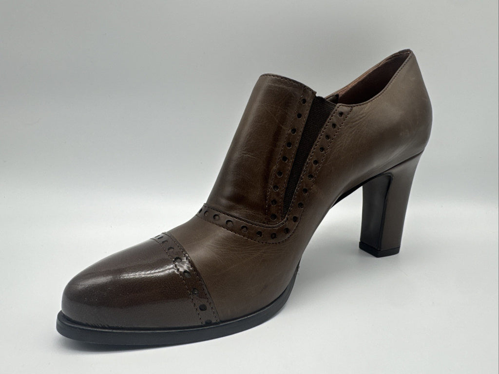 Calpierre Damen Halbschuh Gr. 39 Absatzschuh Leder Braun 
