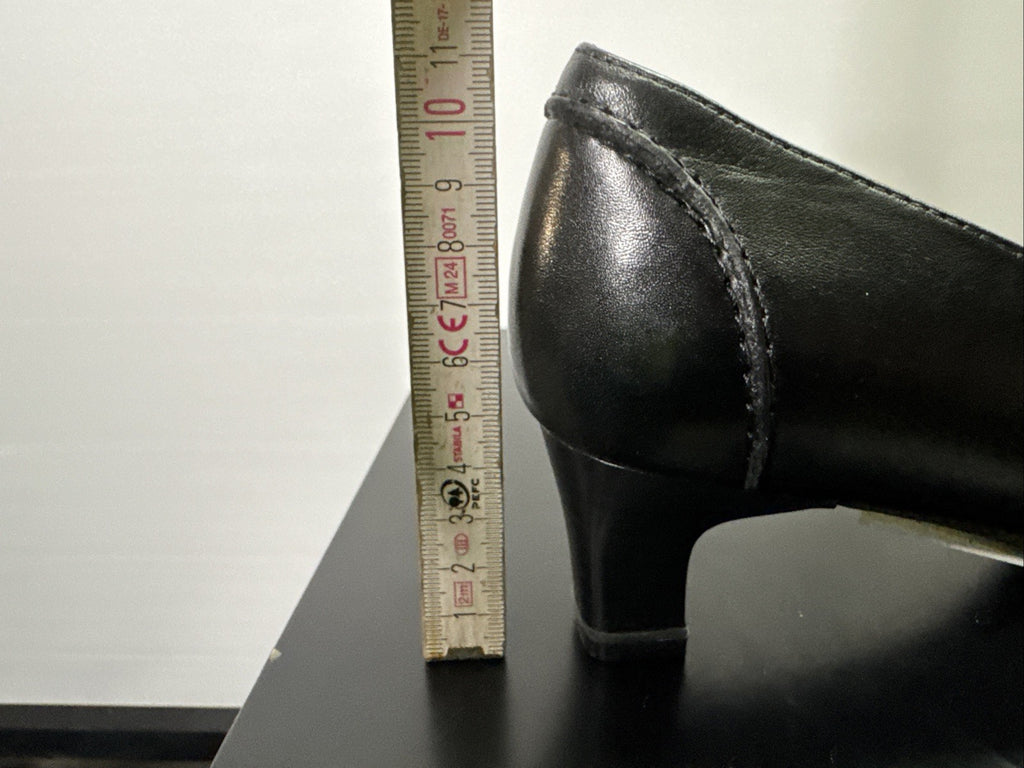 Jana Pumps  Gr. 6 Leder Schwarz Damen Absatzschuh