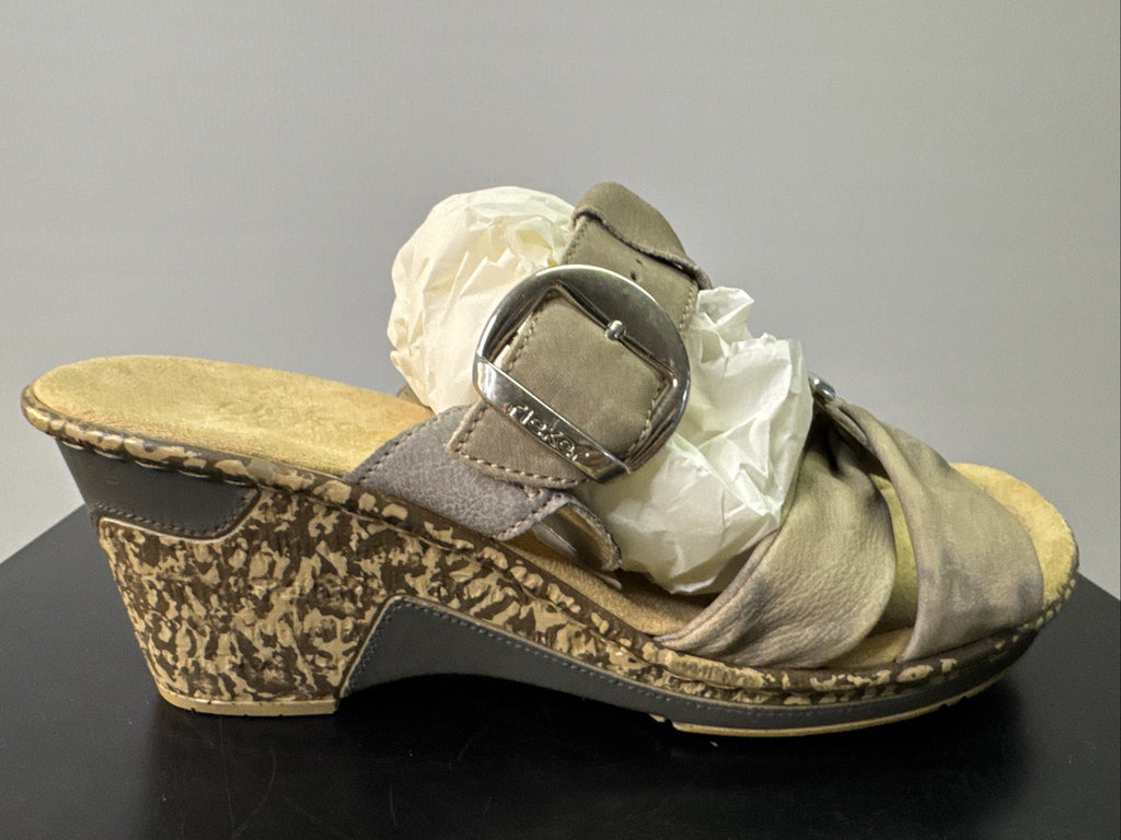 Rieker Sandalette Gr. 41 Leder Beige