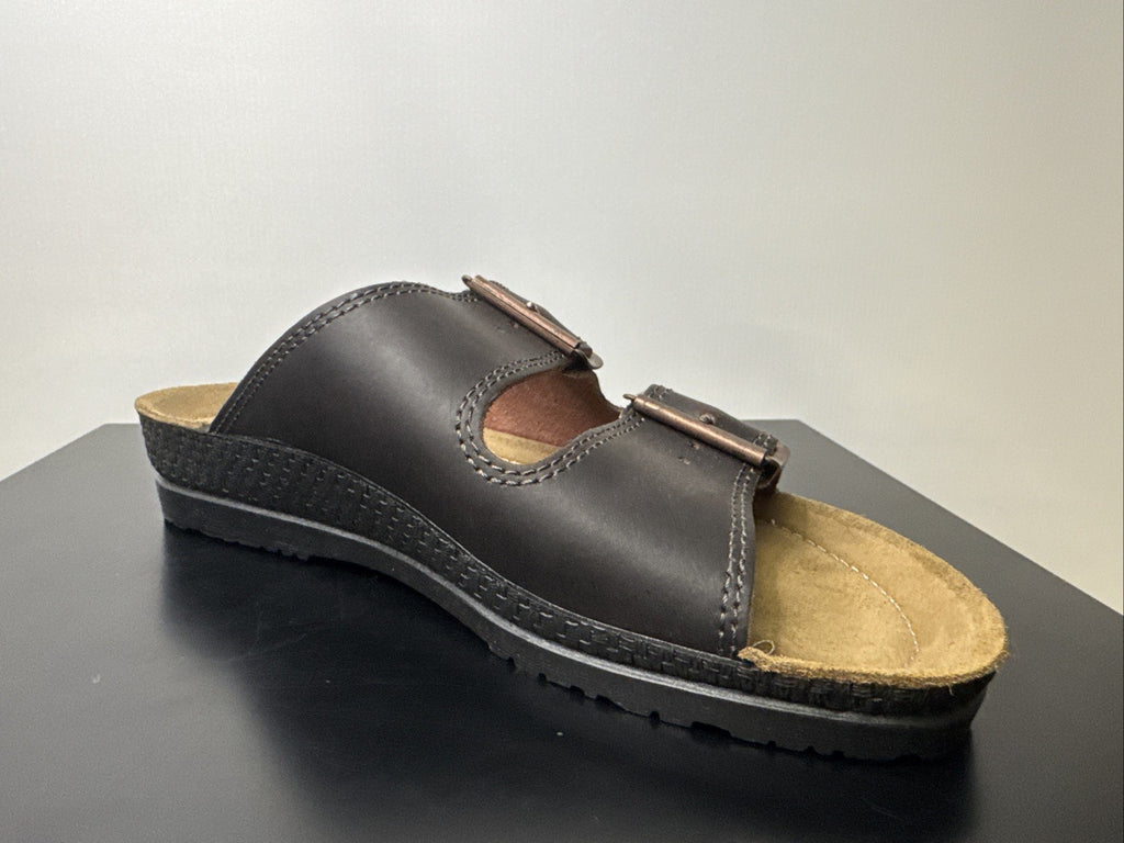 Rohde Herren Pantoletten Gr. 40 Leder Clogs Espresso 1508