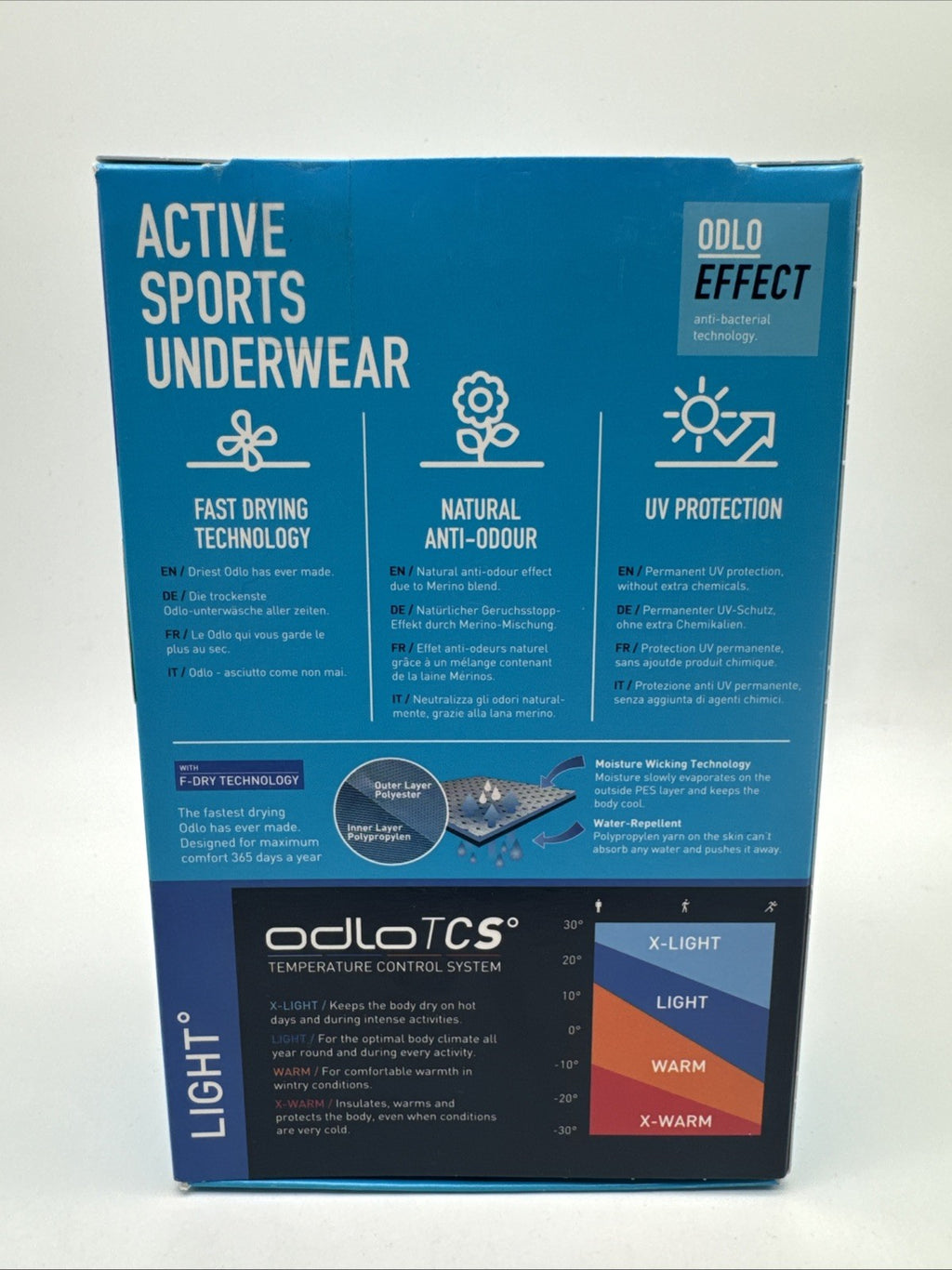 Odlo Active F-Dry Light Eco Slip Men Weiß |Funktionswäsche Gr. XXL