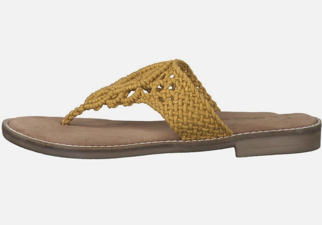 Marco Tozzi Damen Gr. 38 T-Spangen Sandalen Zehentrenner Sandalette Saffron