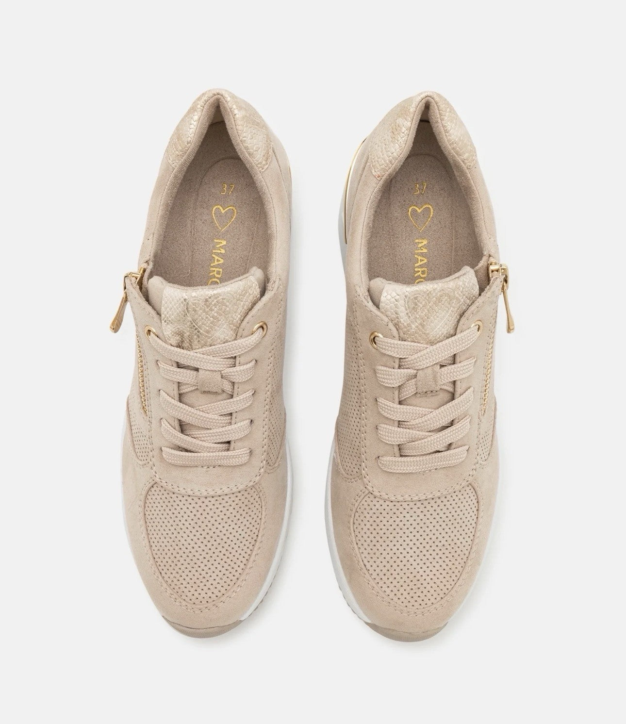 MARCO TOZZI Keilsneaker Freizeitschuh Halbschuh Schnürschuh Beige Damen - Gr. 41