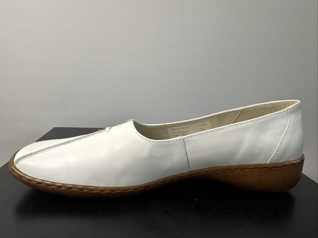Ara Damenschuh Gr. 8 Halbschuh Weiß Leder Slip On