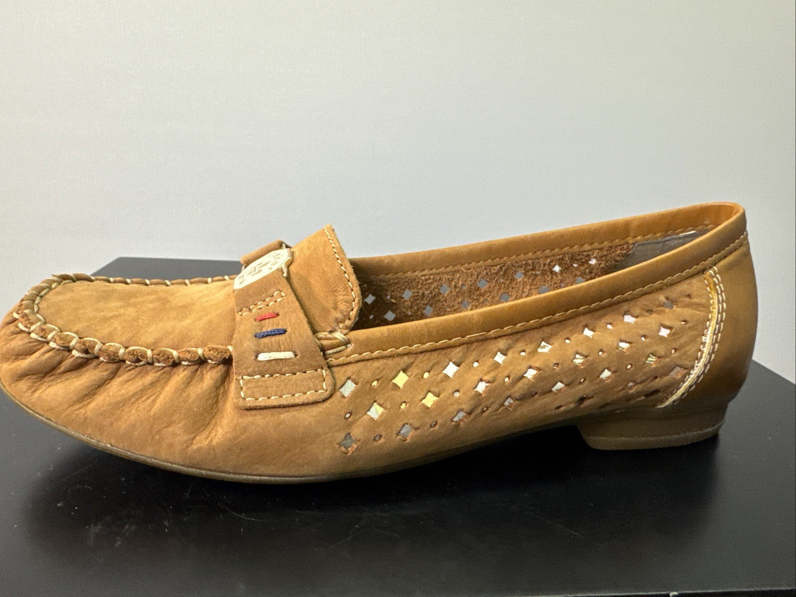 Rieker Ballerina Gr. 37 Damen Braun Leder Slip On