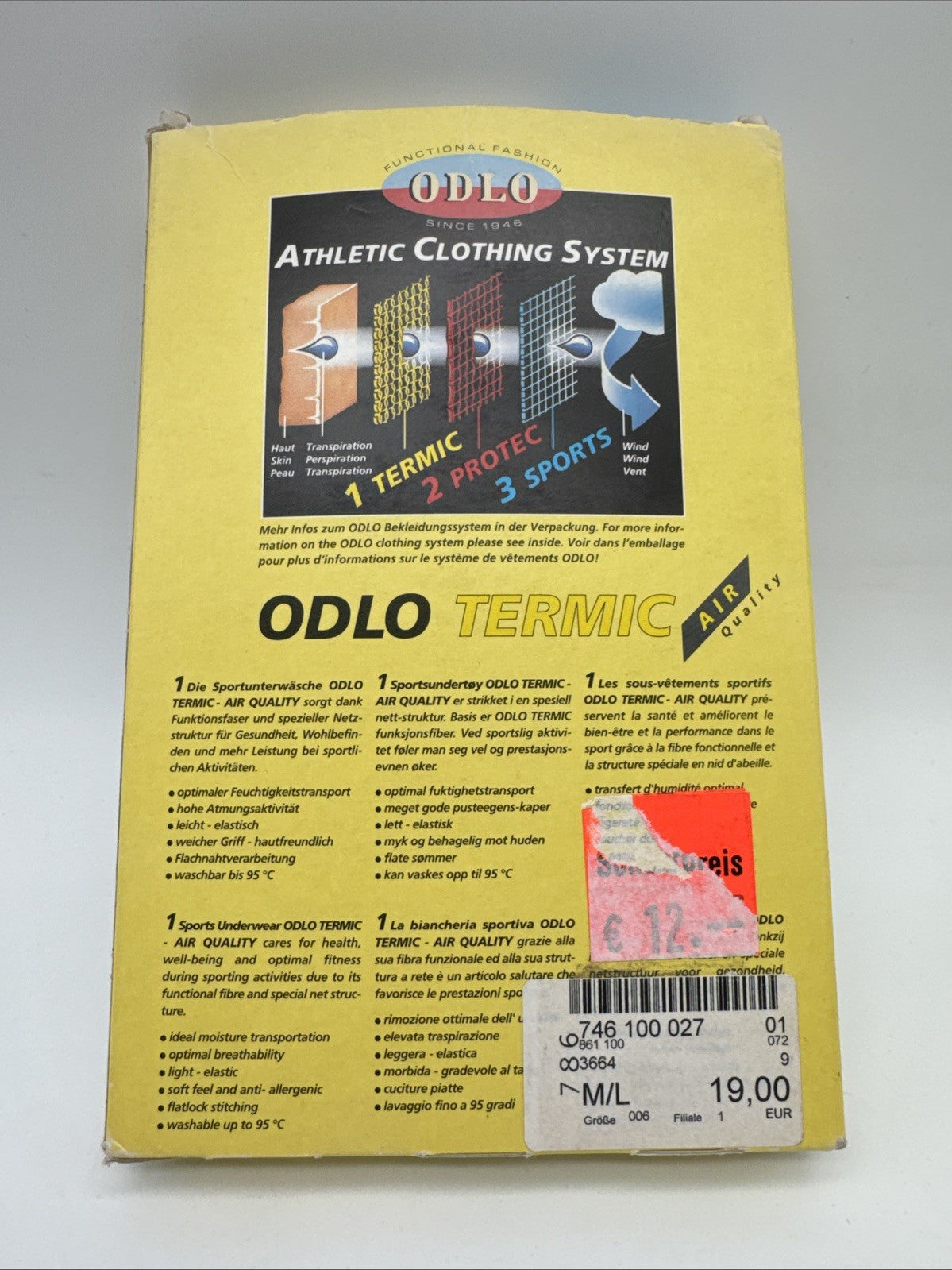 Odlo Active Sport Unterwäsche Slip Men Weiß |Funktionswäsche Gr. L