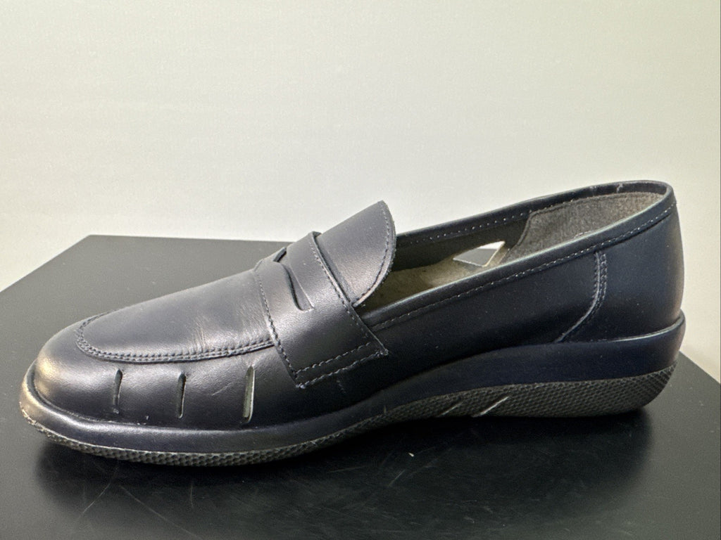 Rieker Slipper Gr. 4 Leder Blau  Damen