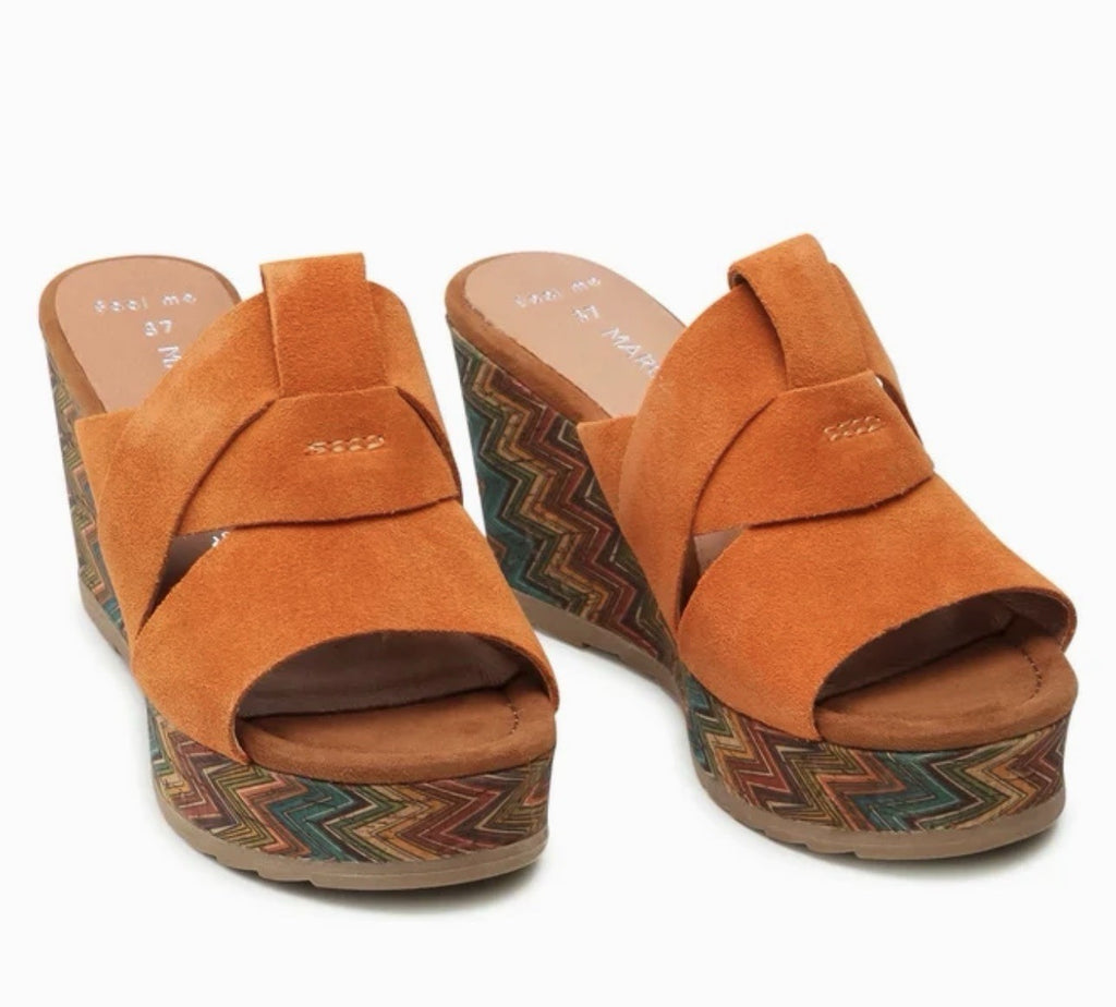 MARCO TOZZI Damen Pantolette Gr. 36 Slipper Sandale Sandalette Keilsandale