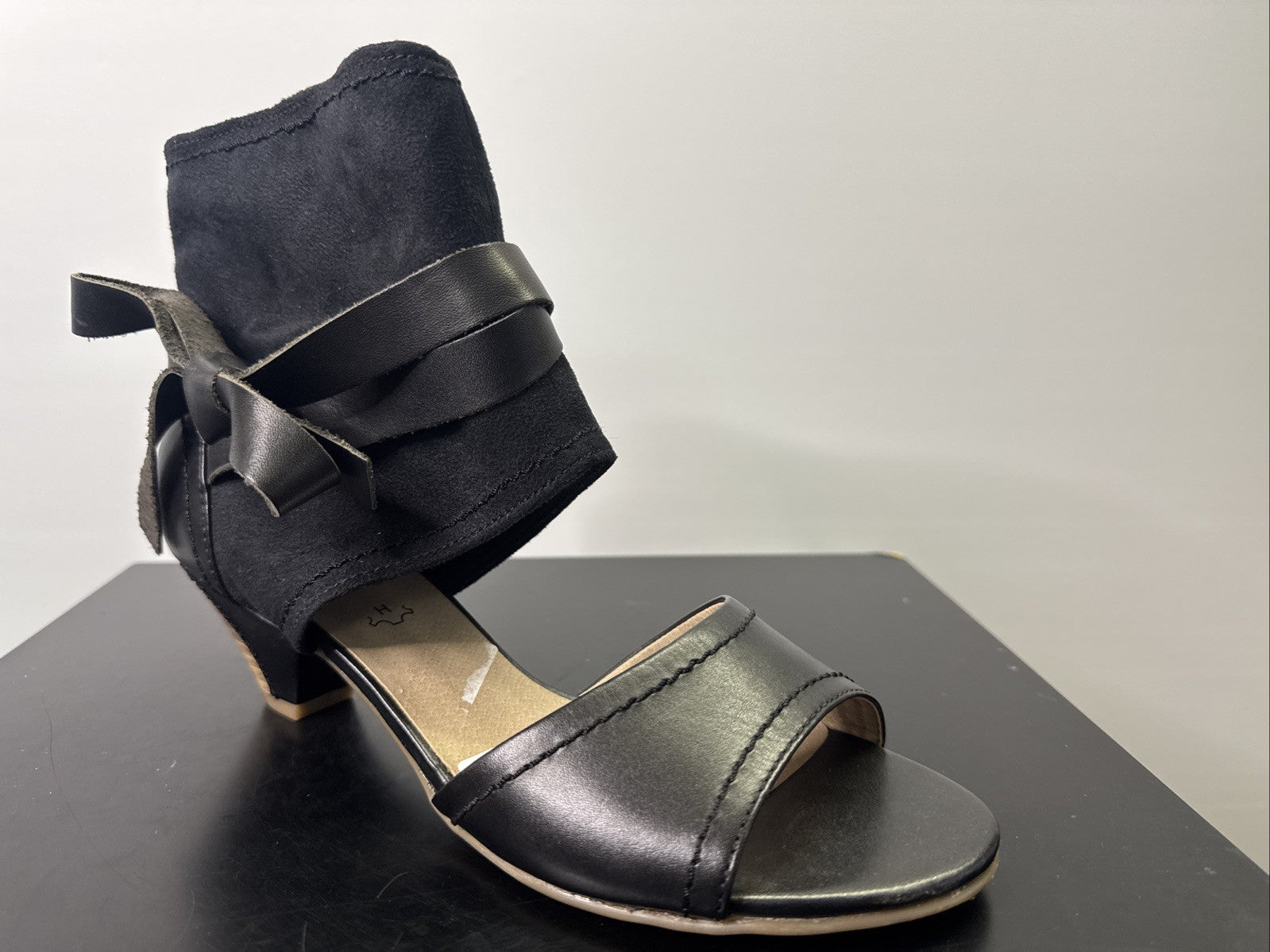 Jana Sandalette  Gr. 4,5 Leder Schwarz Damen Absatzschuh