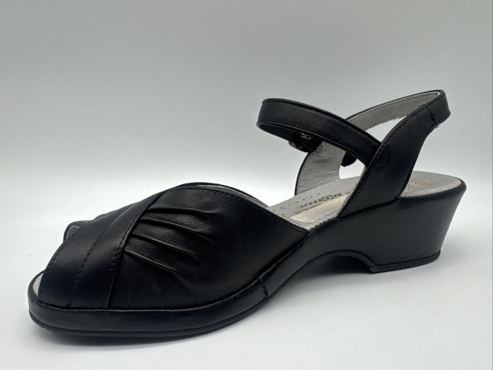 Rohde Sandalette Gr. 4 Damen Schwarz Leder Schuhweite G 1/2