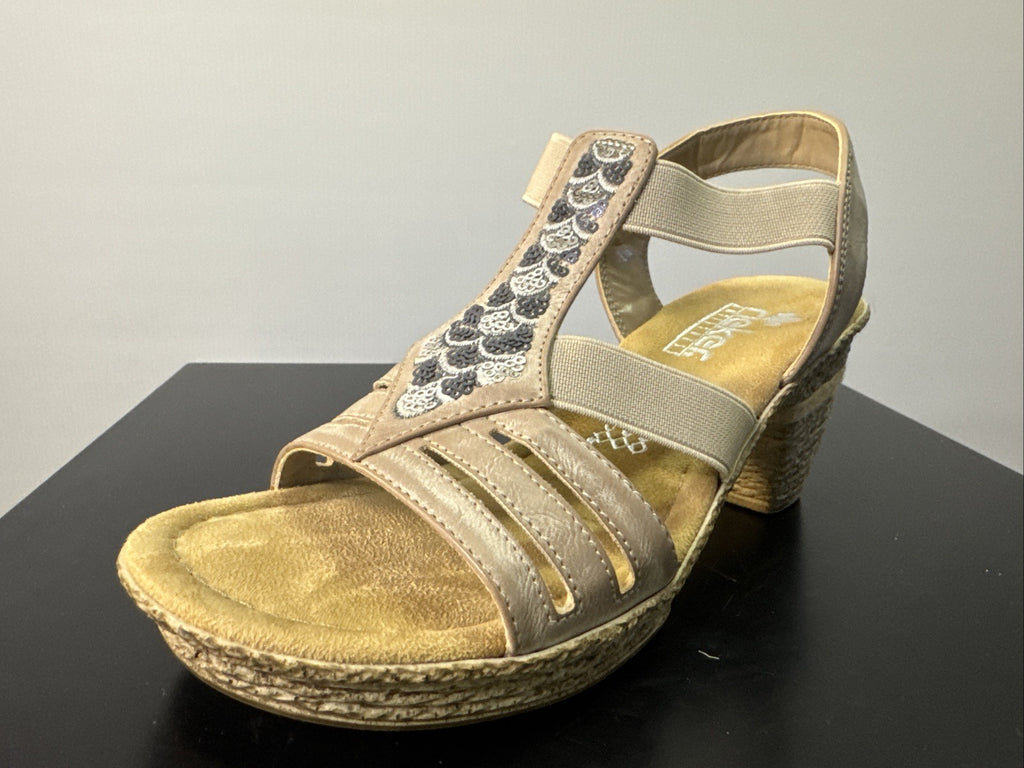 Rieker Sandalette Gr. 36 Leder Braun 