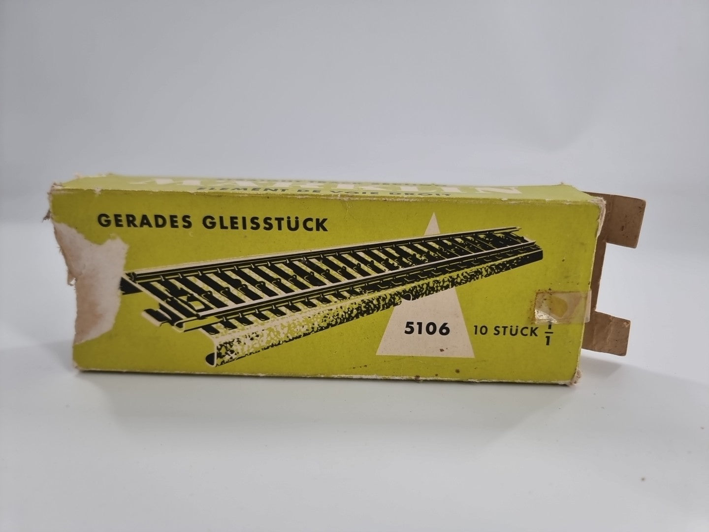 Märklin H0 5106 1/1  10 x Gerades Gleis 180 mm gut in OVP