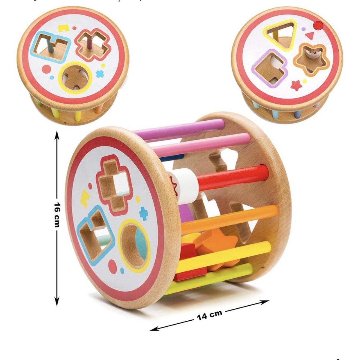 All Kids United Baby Lernspielzeug Sortierspiel Holzformen-Rollensortierwürfel 