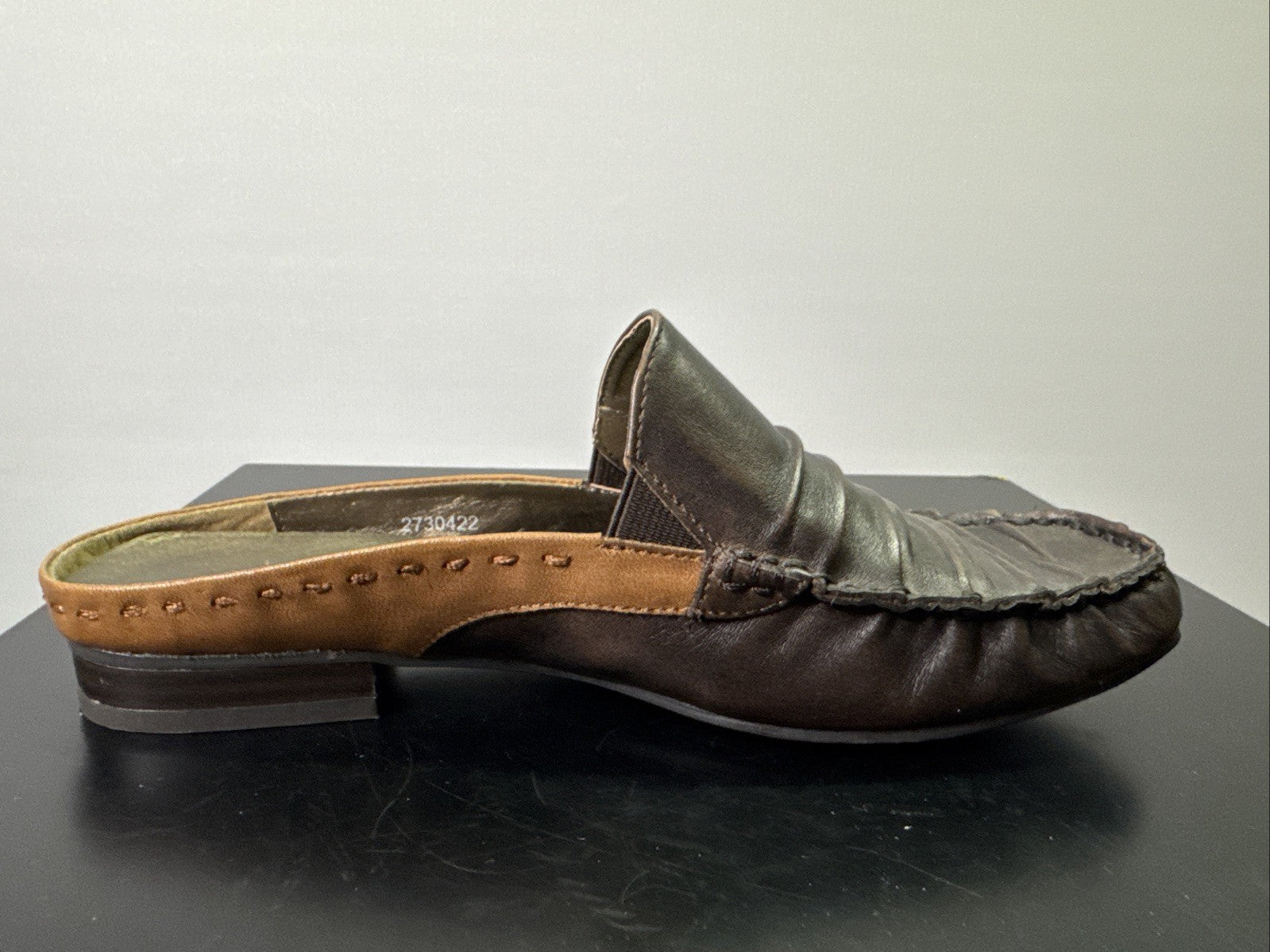 Jana Slipper Gr. 4,5 Damen Slip On Leder Braun