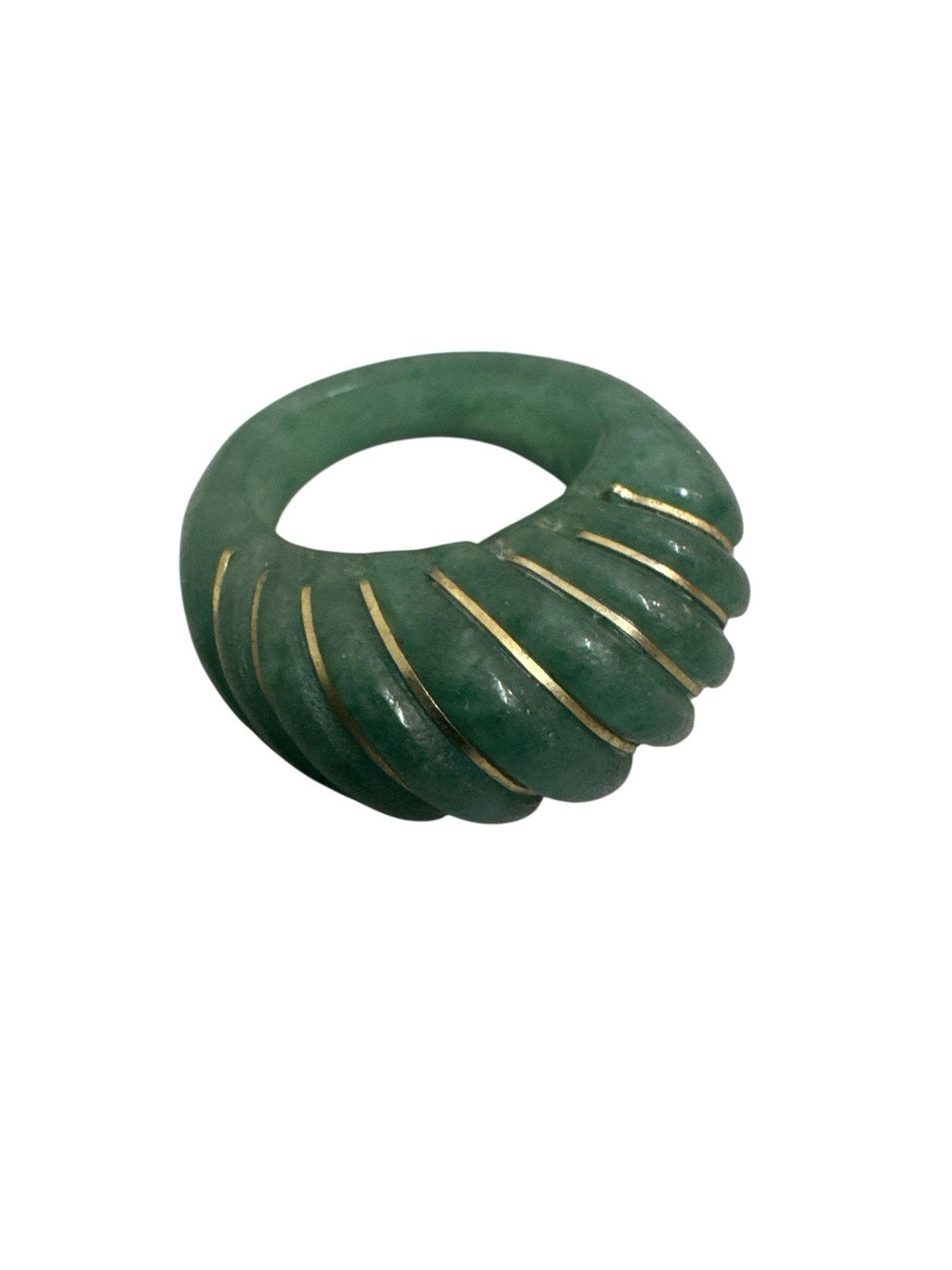 Vintage Jade Ring Geschnitzt Gold  