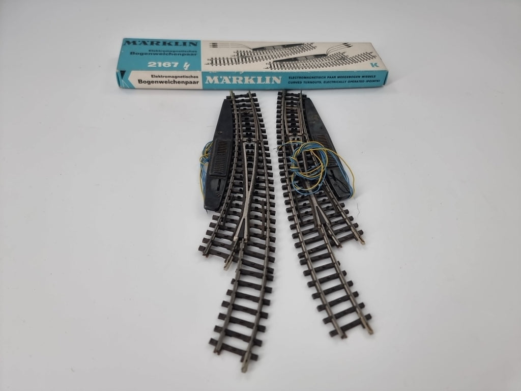 Märklin H0 2167 Elektromagnetisches Bogenweichenpaar -geprüft In OVP-