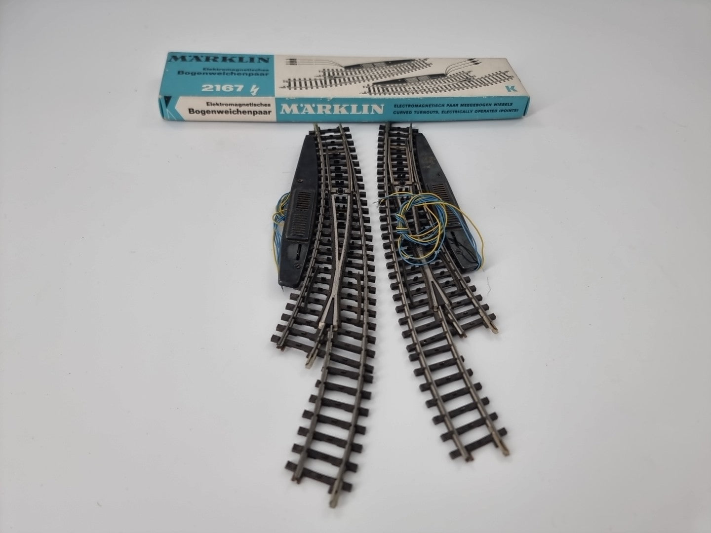 Märklin H0 2167 Elektromagnetisches Bogenweichenpaar -geprüft In OVP-