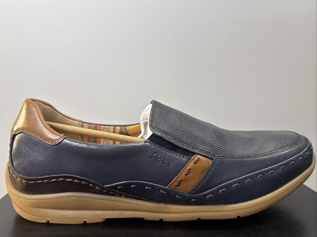 Sioux Hajoko-707 Herrenschuhe Gr. 45/11 Slipper Blau Leder