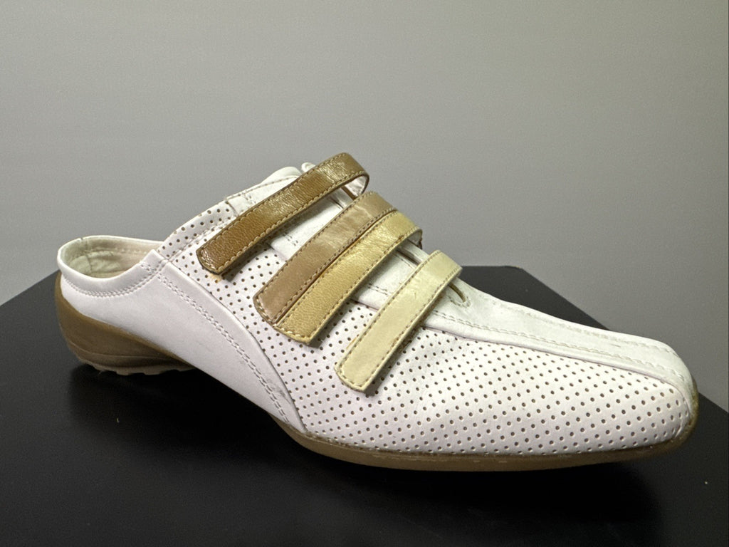 Jana Slipper Gr. 4,5 Damen Slip On Leder Weiß
