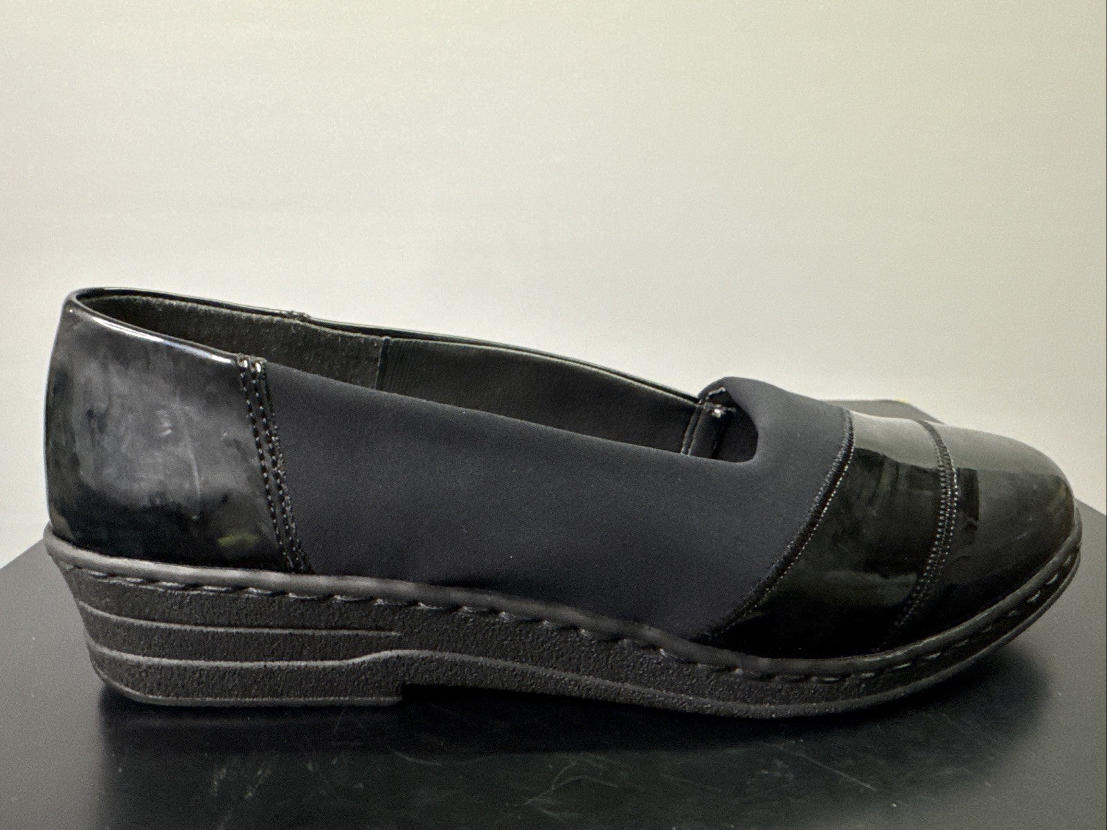 Jana Slipper Gr. 4 Damen Slip On Leder Schwarz