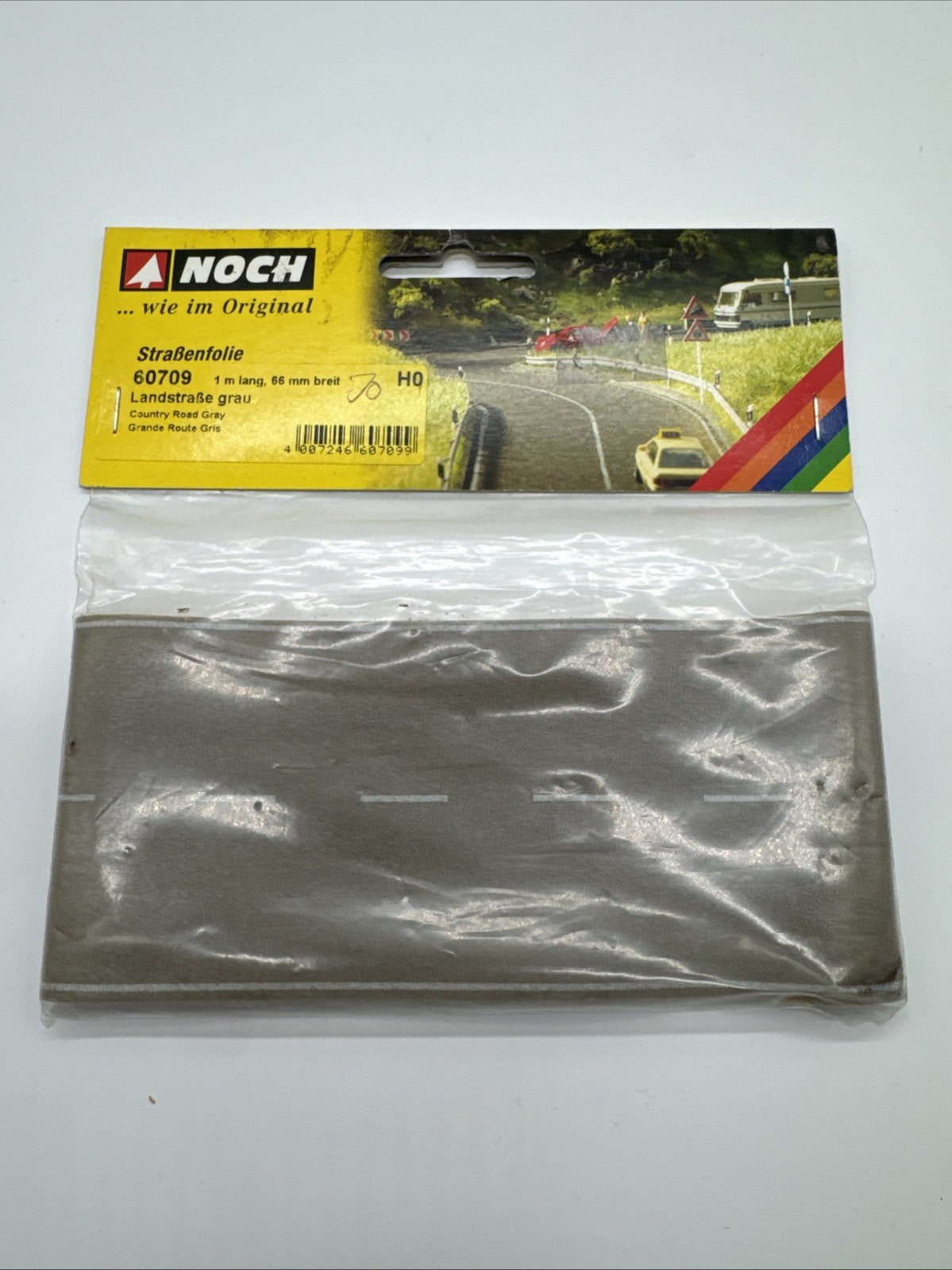    60709 Noch, Landstraße grau 100 x 6,6 cm, HO, flexibel, selbstklebend Modell