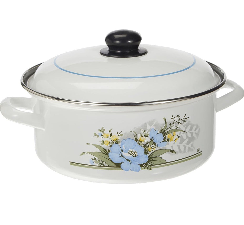 Kochtopf Bratentopf Ø 20 cm, 2,6 l Emaille, Motiv Herbstlaub