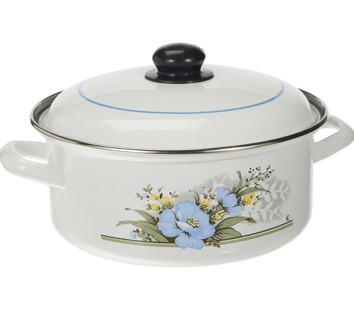 Kochtopf Bratentopf Ø 20 cm, 2,6 l Emaille, Motiv Herbstlaub