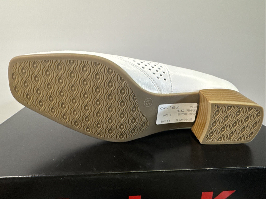 Ara Pumps Gr. 5,5 Weiß Leder Absatzschuh