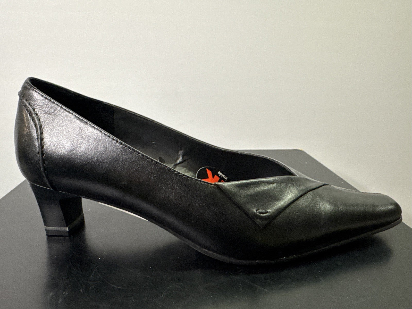 Jana Pumps  Gr. 6 Leder Schwarz Damen Absatzschuh