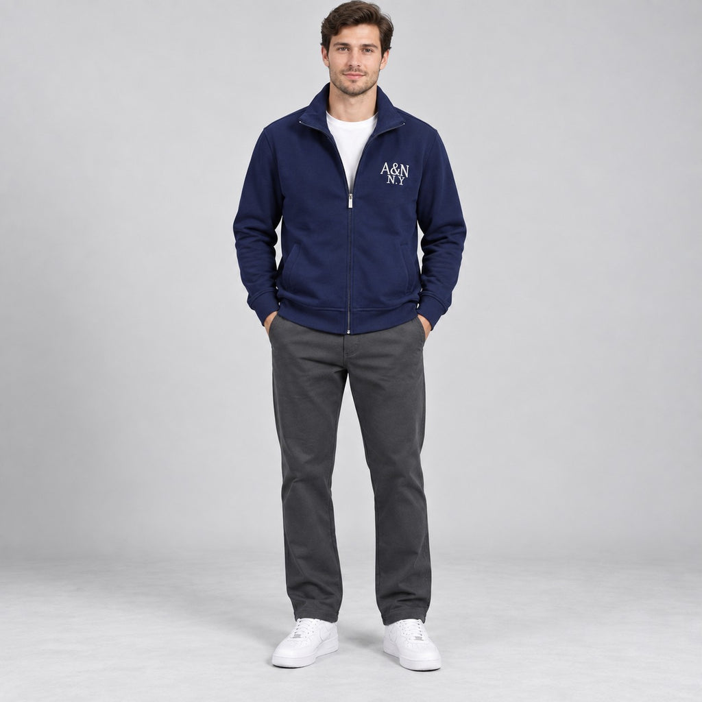 Joging Zipper, Gr. L, Blau, Mischgewebe