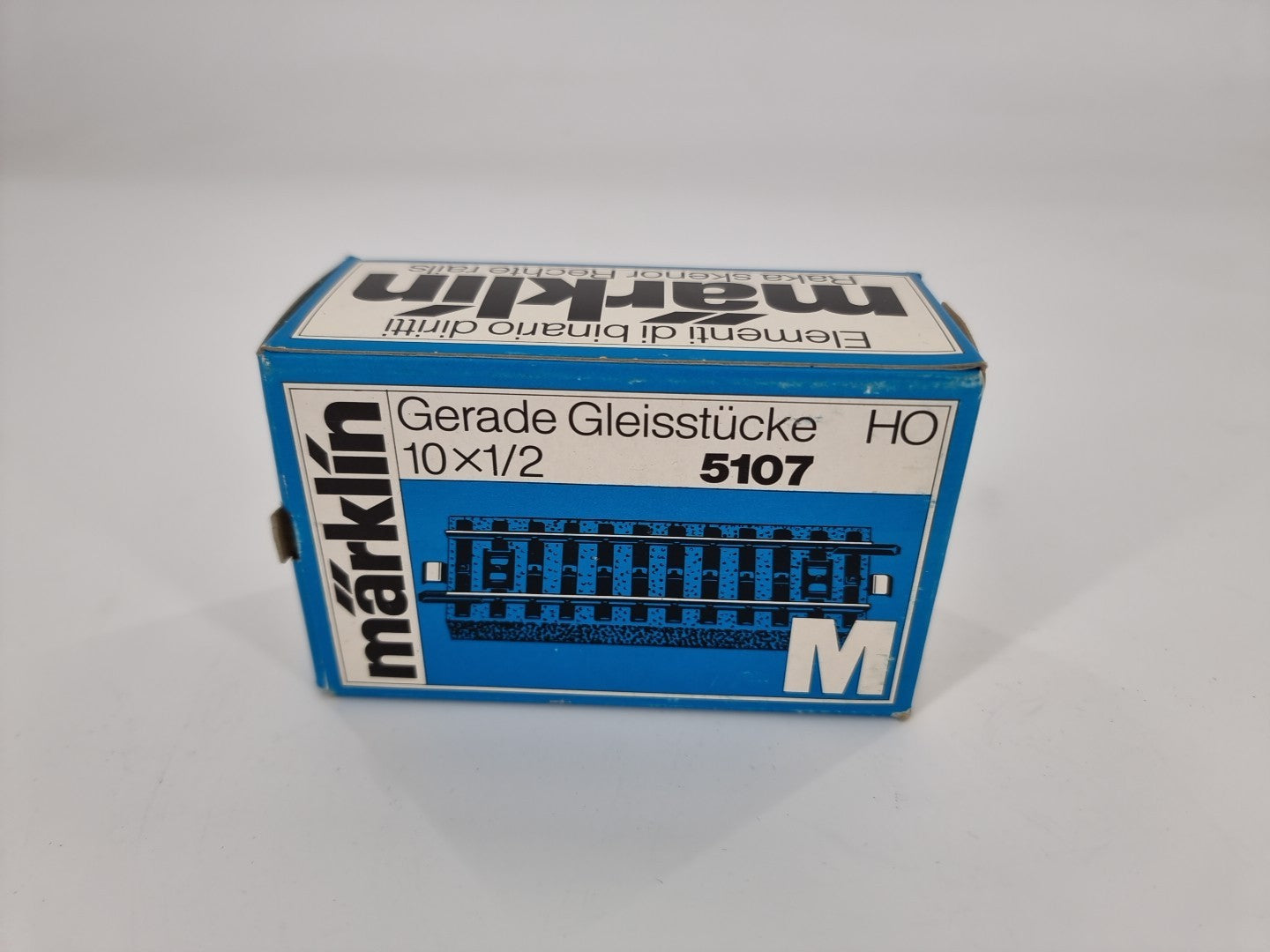 10x MÄRKLIN 5107 - H0 M-Gleis,  Gerades Gleisstück 1/2,  Mit OVP